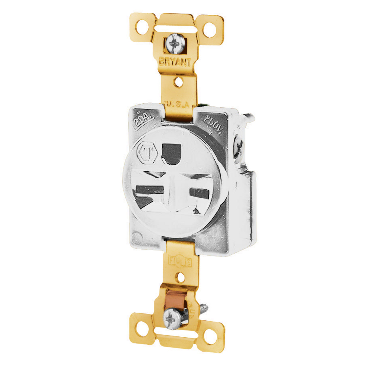 Product image for SGL RCPT, IND GRD,15A 250V, 6-15R, WH