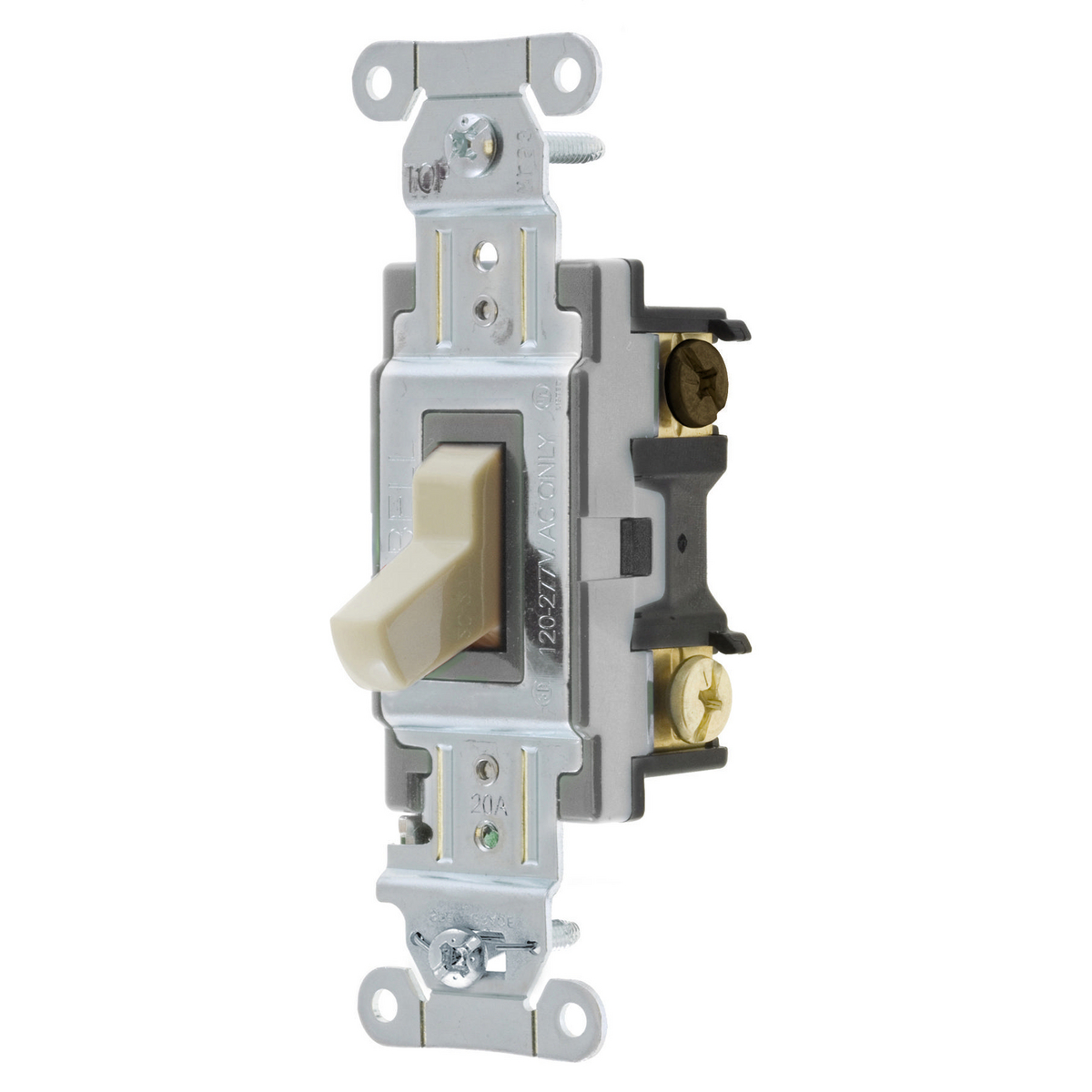 Product image for Switch toggle back-side wire 1P 120/277V 20A ivo