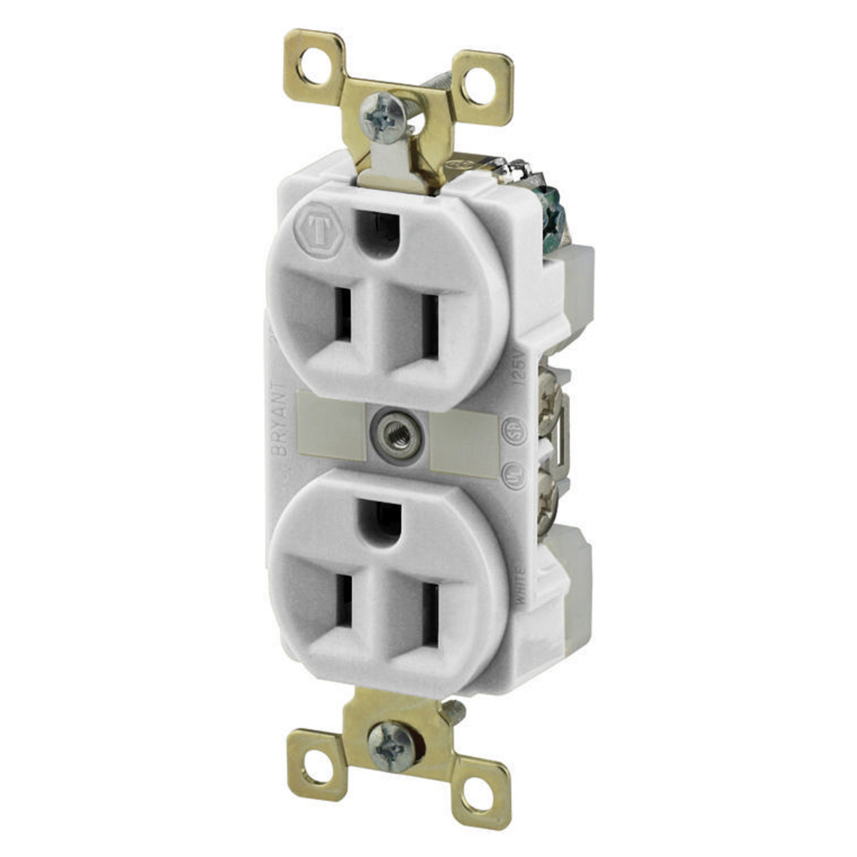 Product image for DUP RCPT, IND GRD, 15A 125V, 5-15R, WH