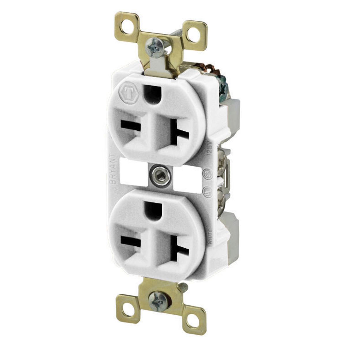 Product image for DUP RCPT, IND GRD, 20A 250V, 6-20R, WH