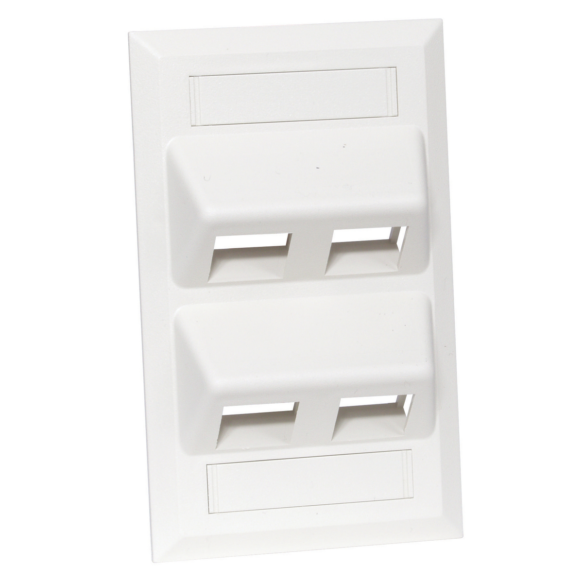 Product image for Faceplate angled 1-gang 4-port rear-load white