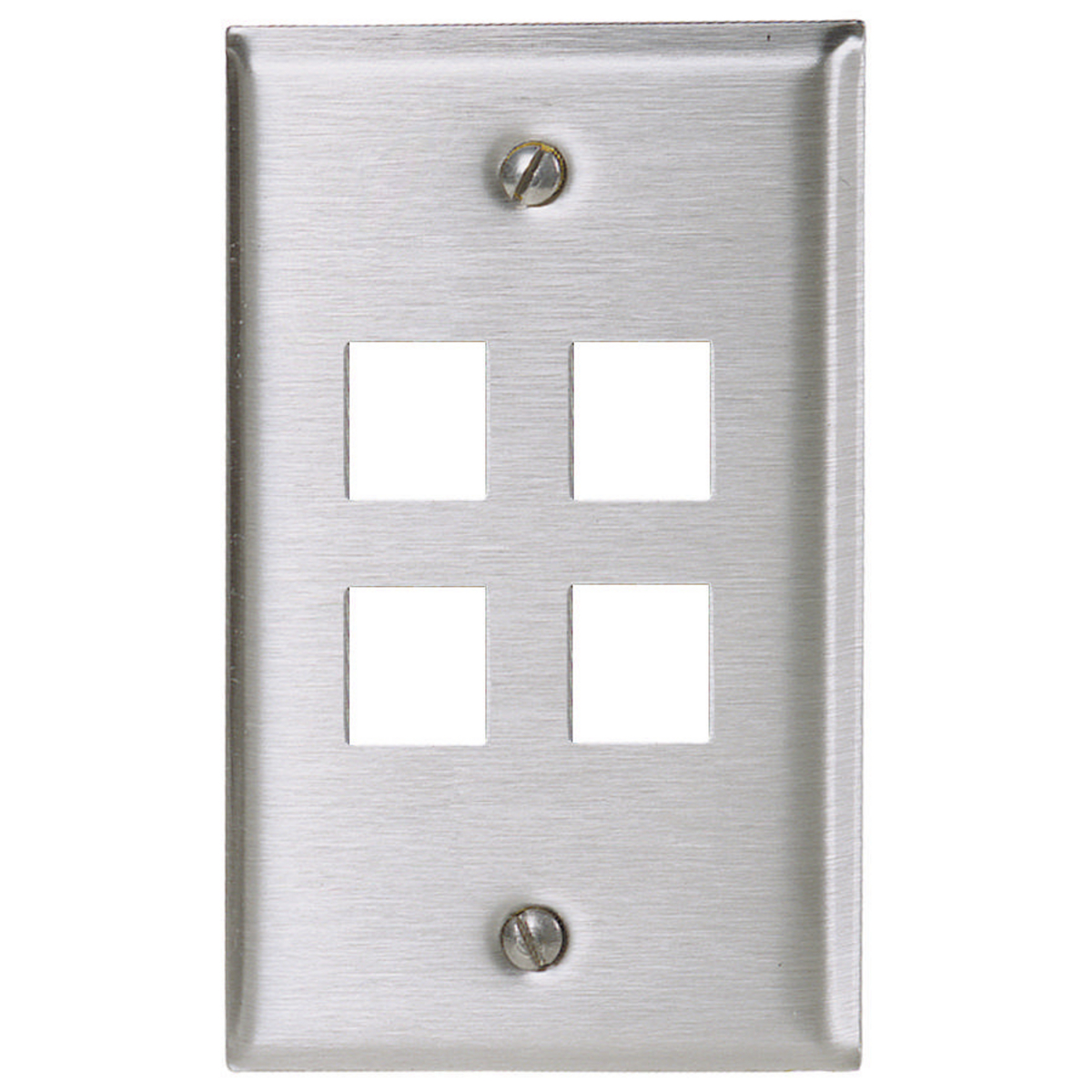 Product image for Plate stainless steel single gang 4 port