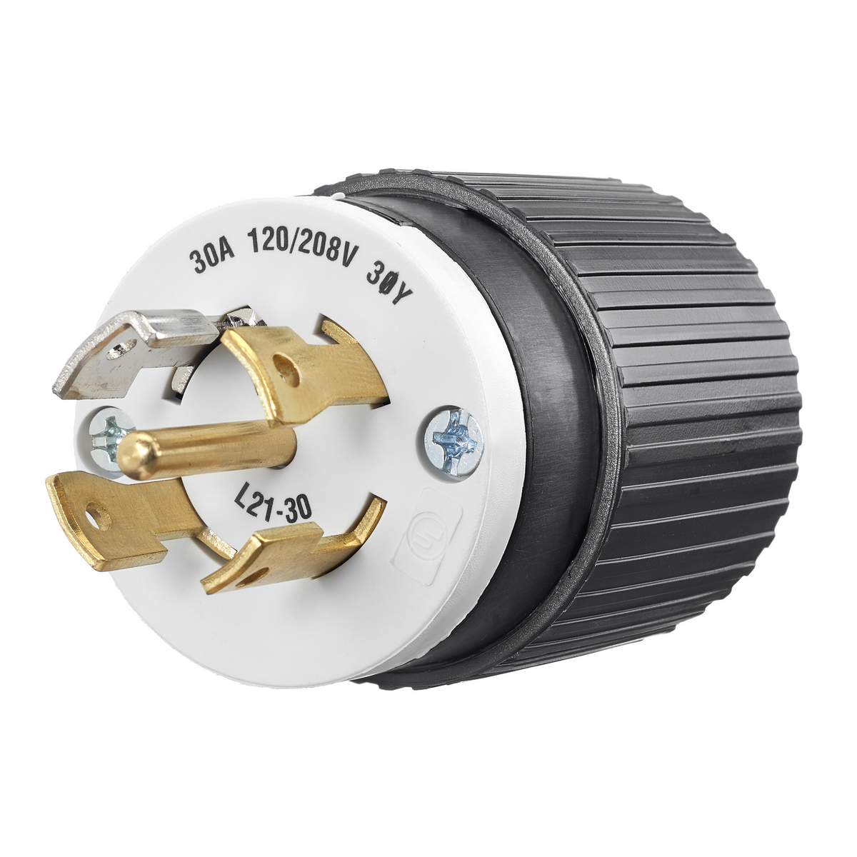 Product image for Plug nylon 4P5W 3..Y 120/208V 30A L21-30 blk/wht