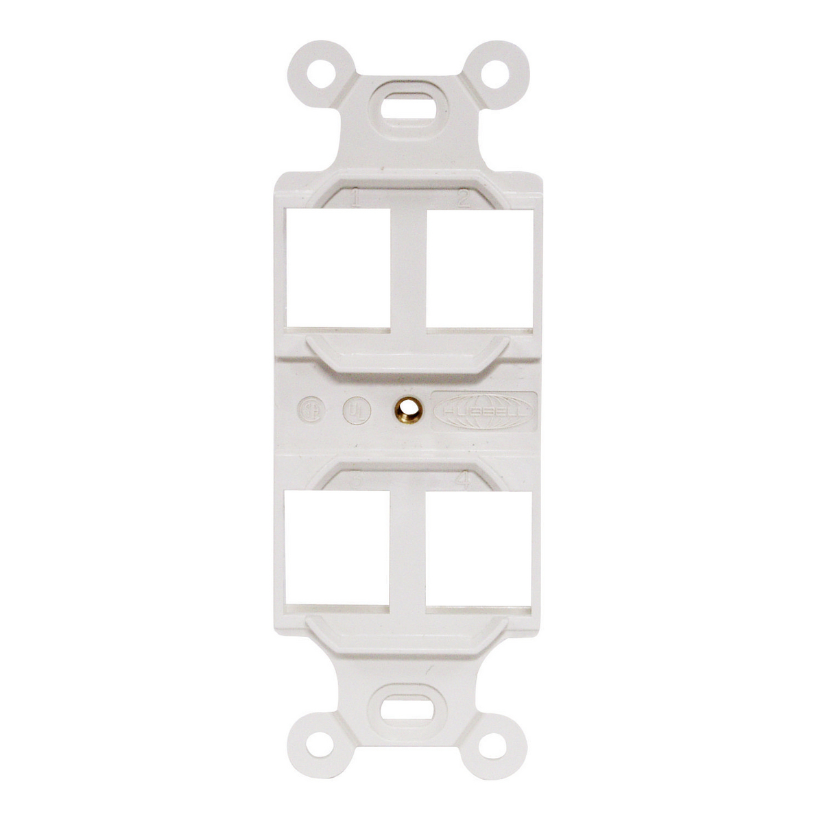 Product image for Frame outlet duplex unloaded 4port white