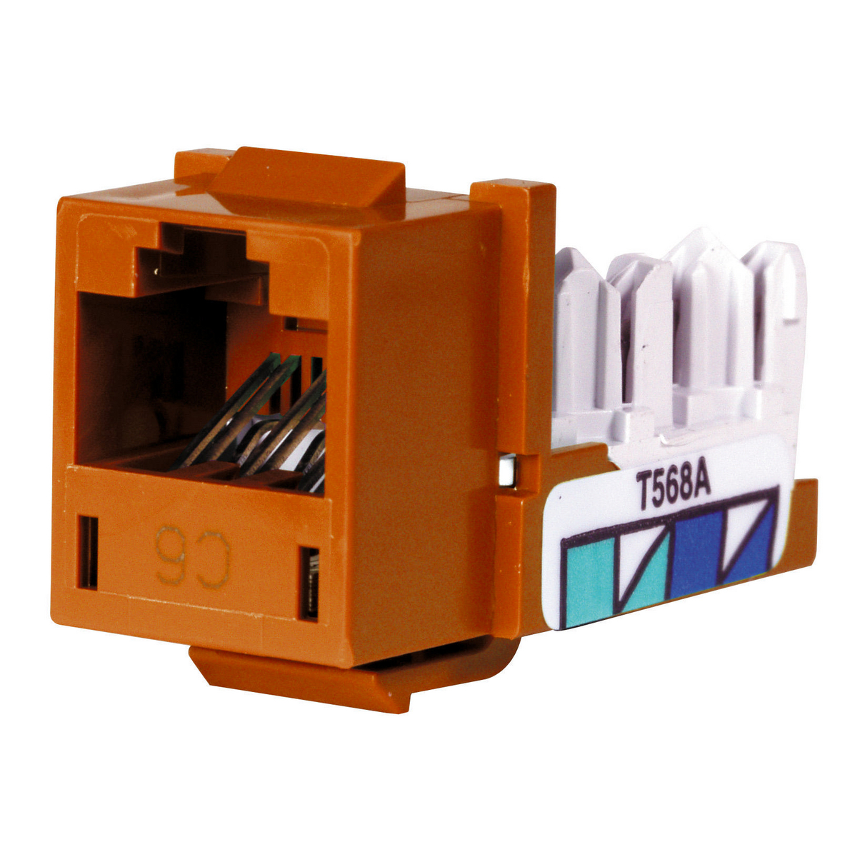 Product image for HUB HXJ6OR JACK HXJ CAT6 8POSITION UNI A/B OR TELEPHONE DATA