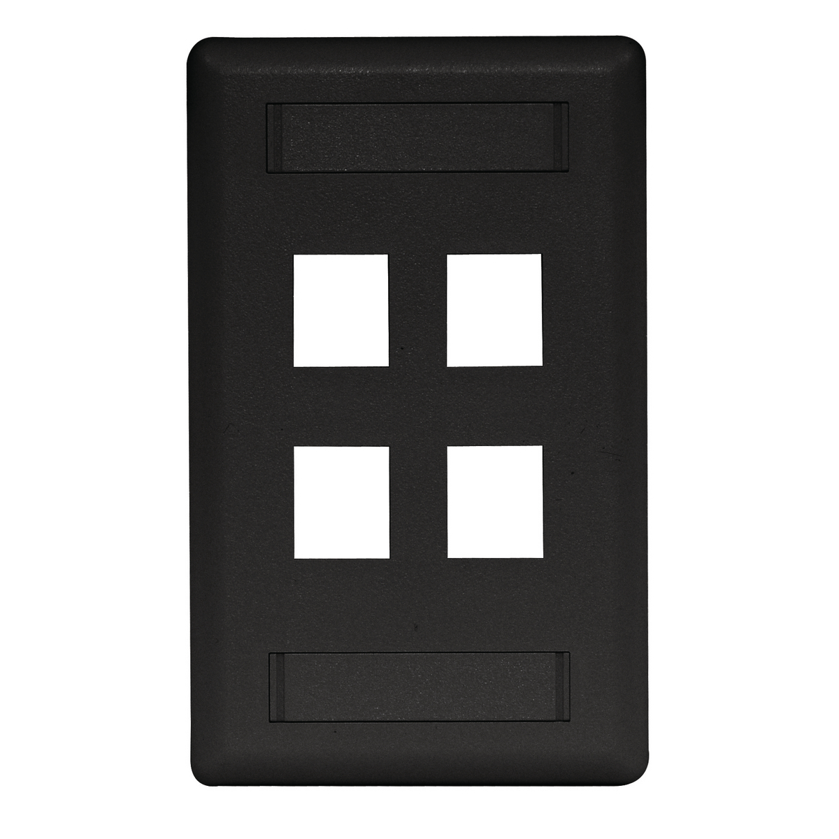 Product image for Face plate rear loading 1G 4port black
