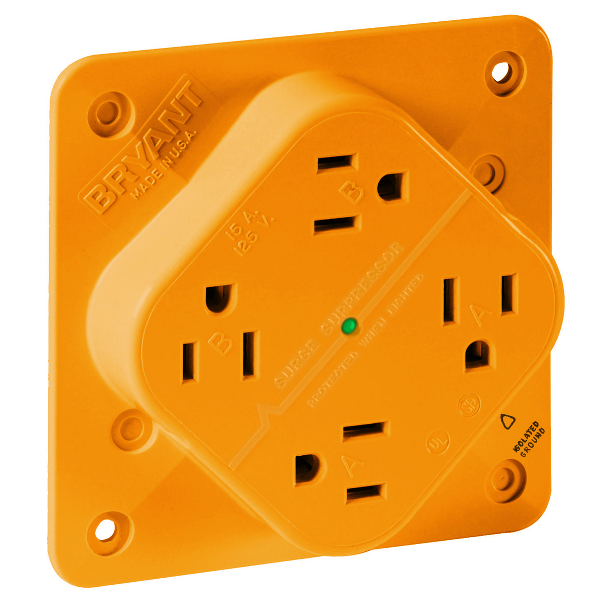 Product image for RCPT, Q-PLEX, IG, 15A 125V 5-15R, OR