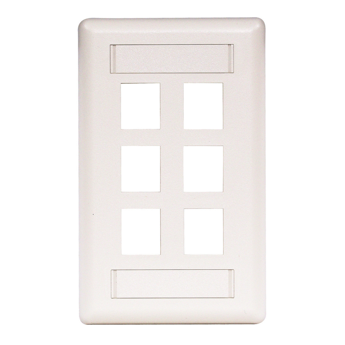 Product image for HUB IFP16W FACEPLATE 6PORT WHITE 1GANG FLUSH WALL
