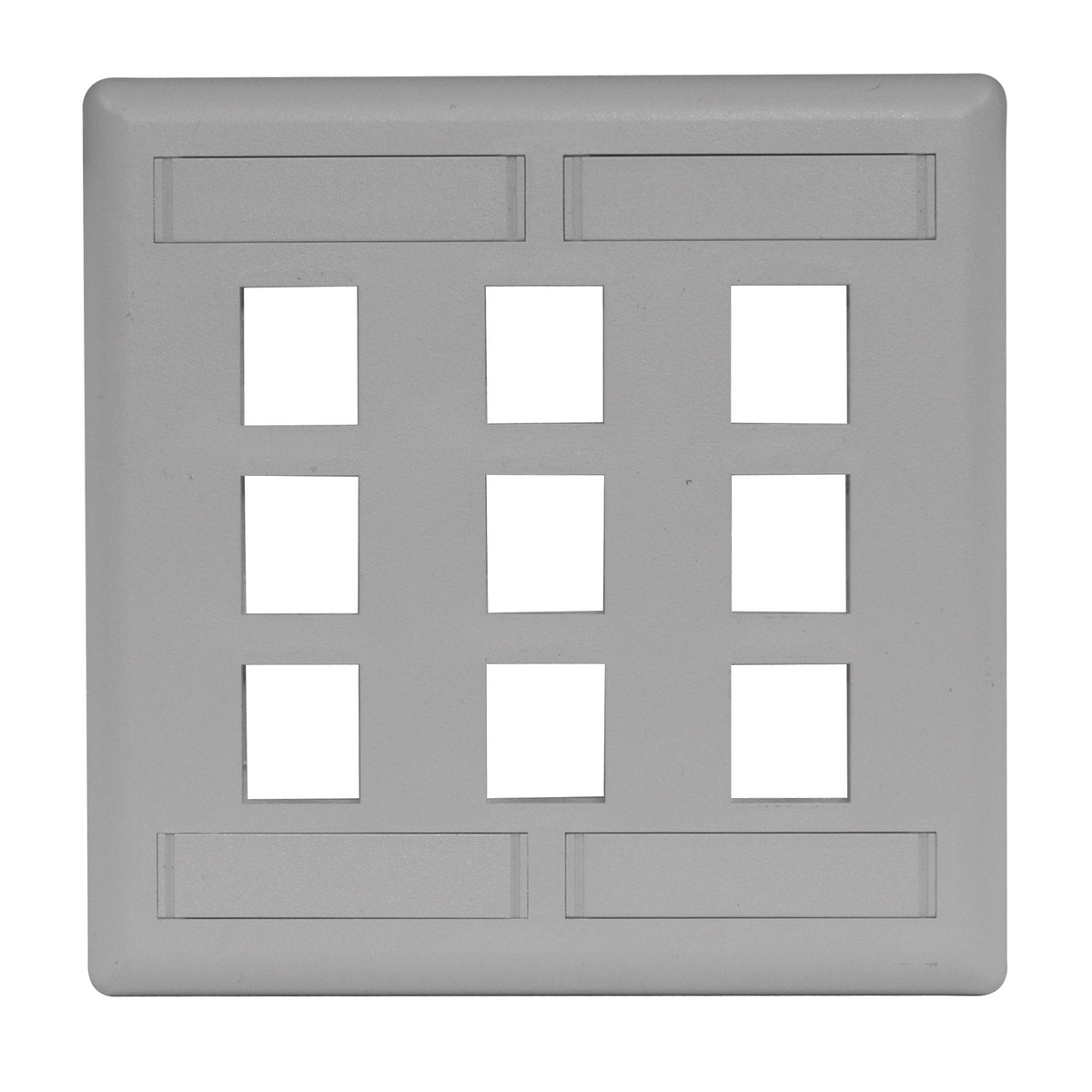 Product image for PLATE, WALL,FLUSH,2-G,9PORT,GY