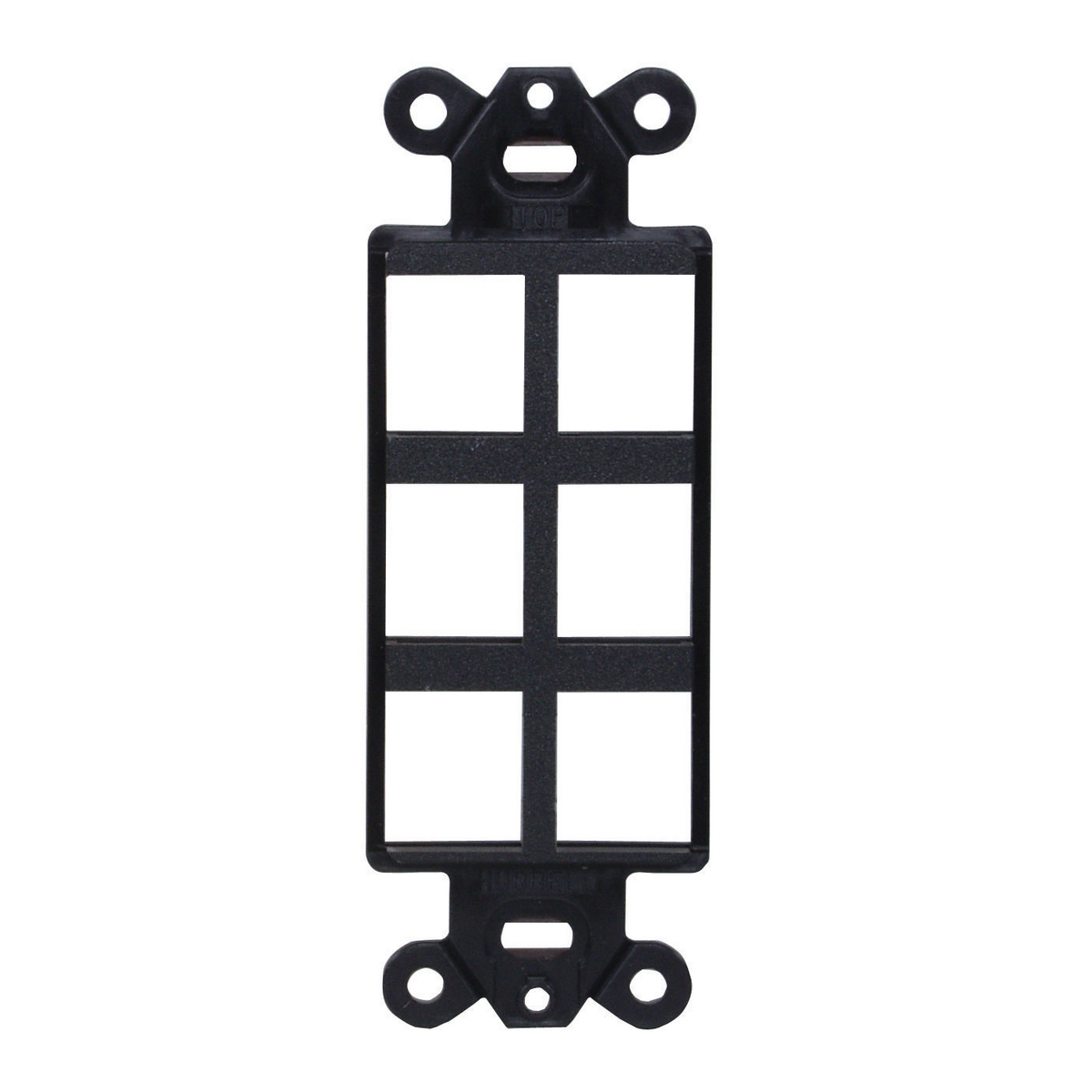 Product image for Frame outlet blank decorator 1 gang 6 port black