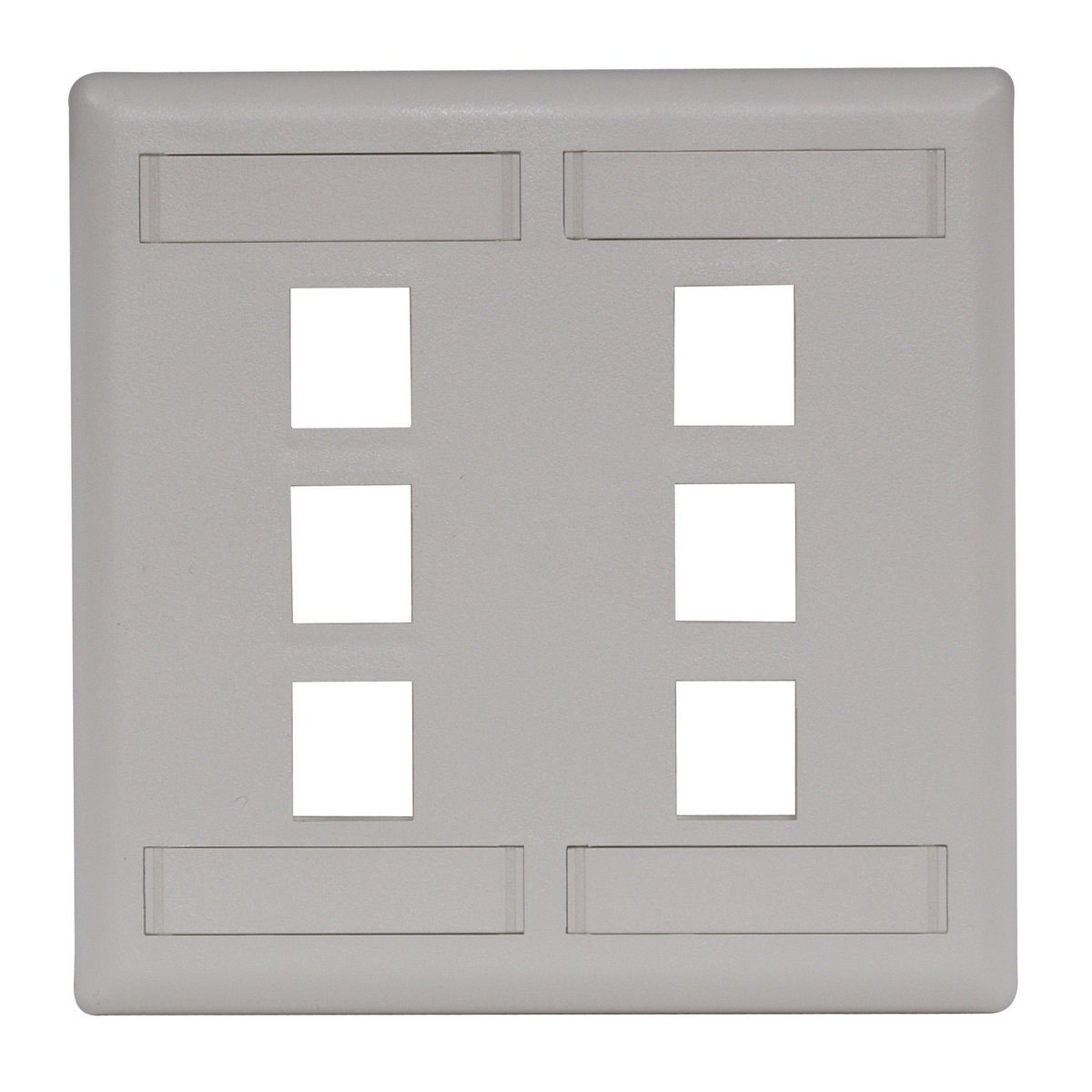 Product image for Face plate rear loading 2gang 6port office white