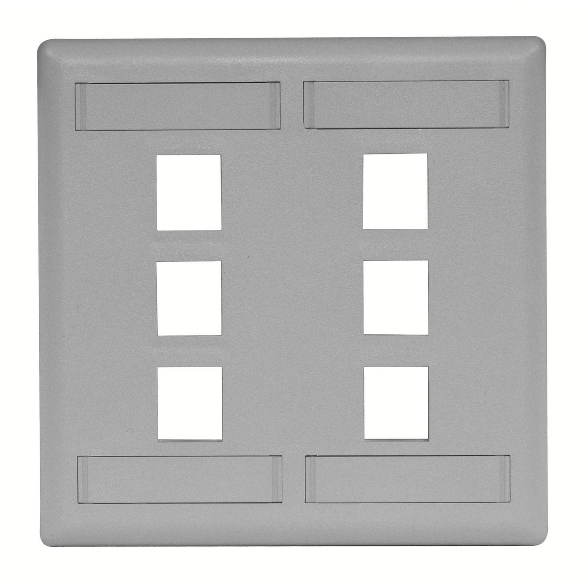 Product image for PLATE, WALL,FLUSH,2-G,6PORT,GY