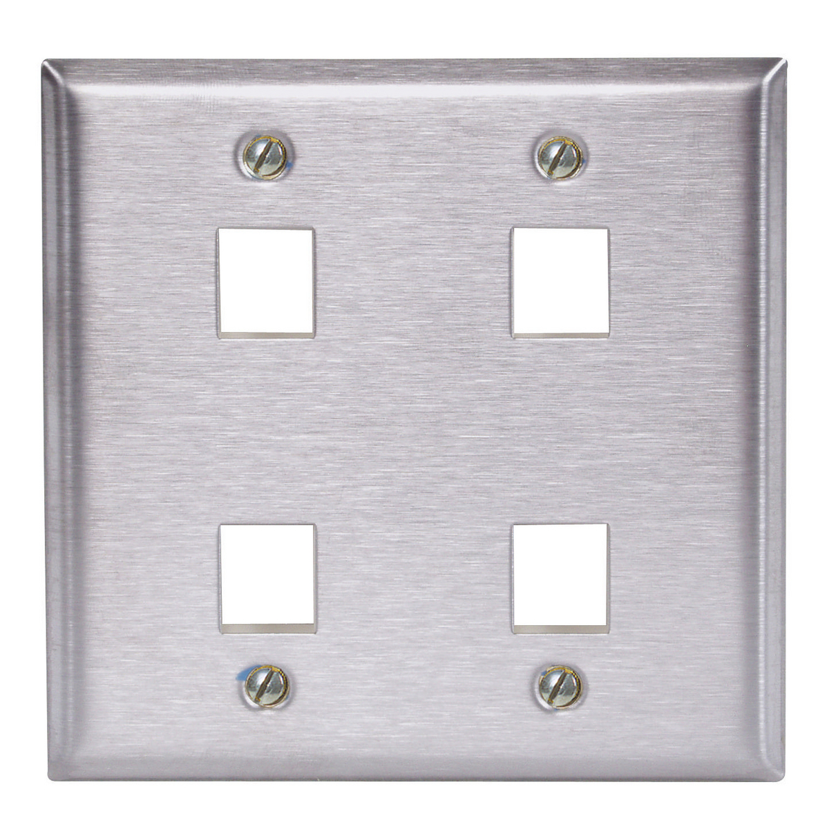 Product image for PLATE, WALL,SS,2-G,4PORT