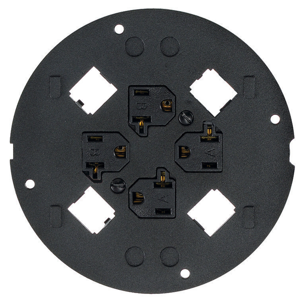 Product image for Sub-plate 4-openings mini-com 20A 125V black
