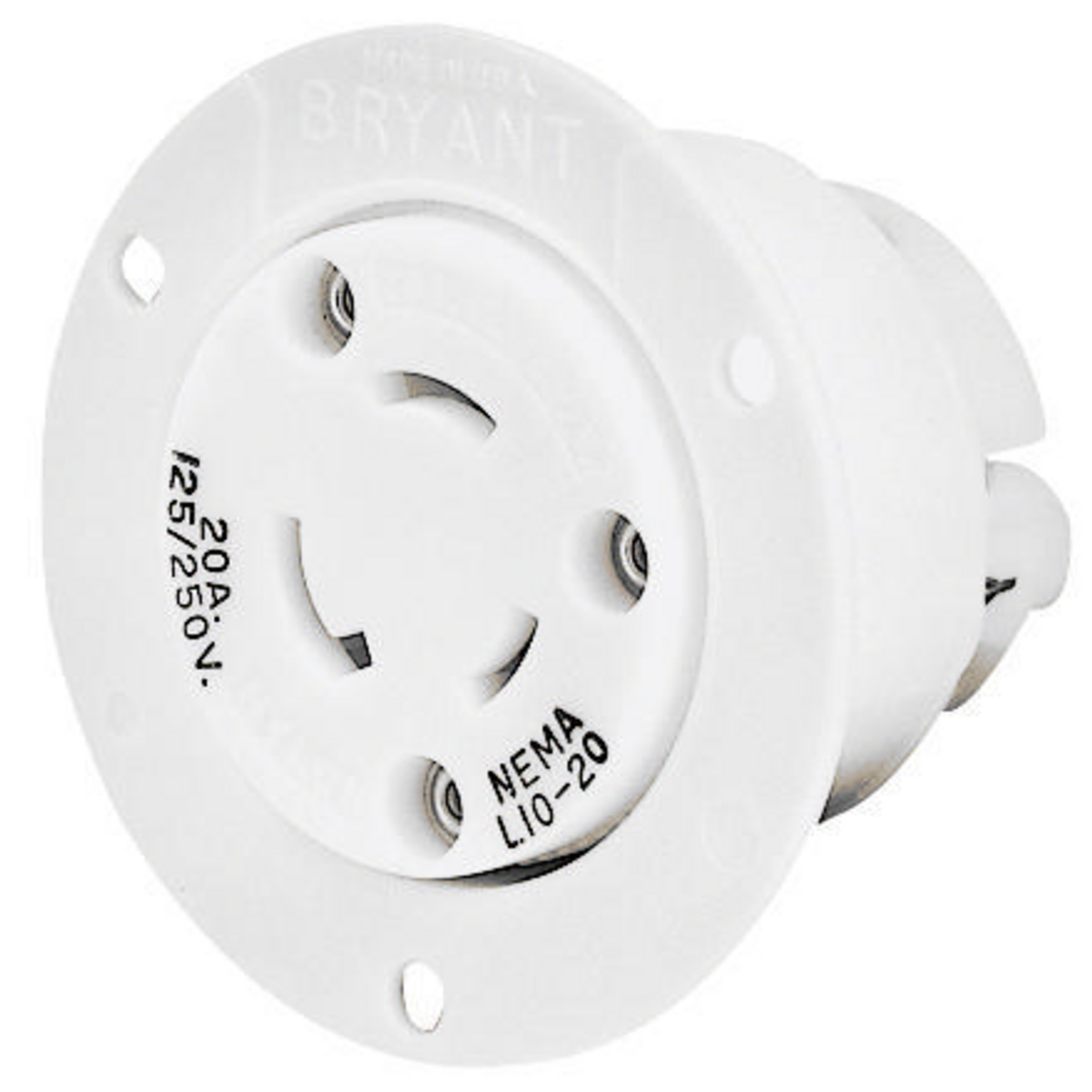 Product image for LKG FLG-RCPT, 20A 125/250V, L10-20R, WH