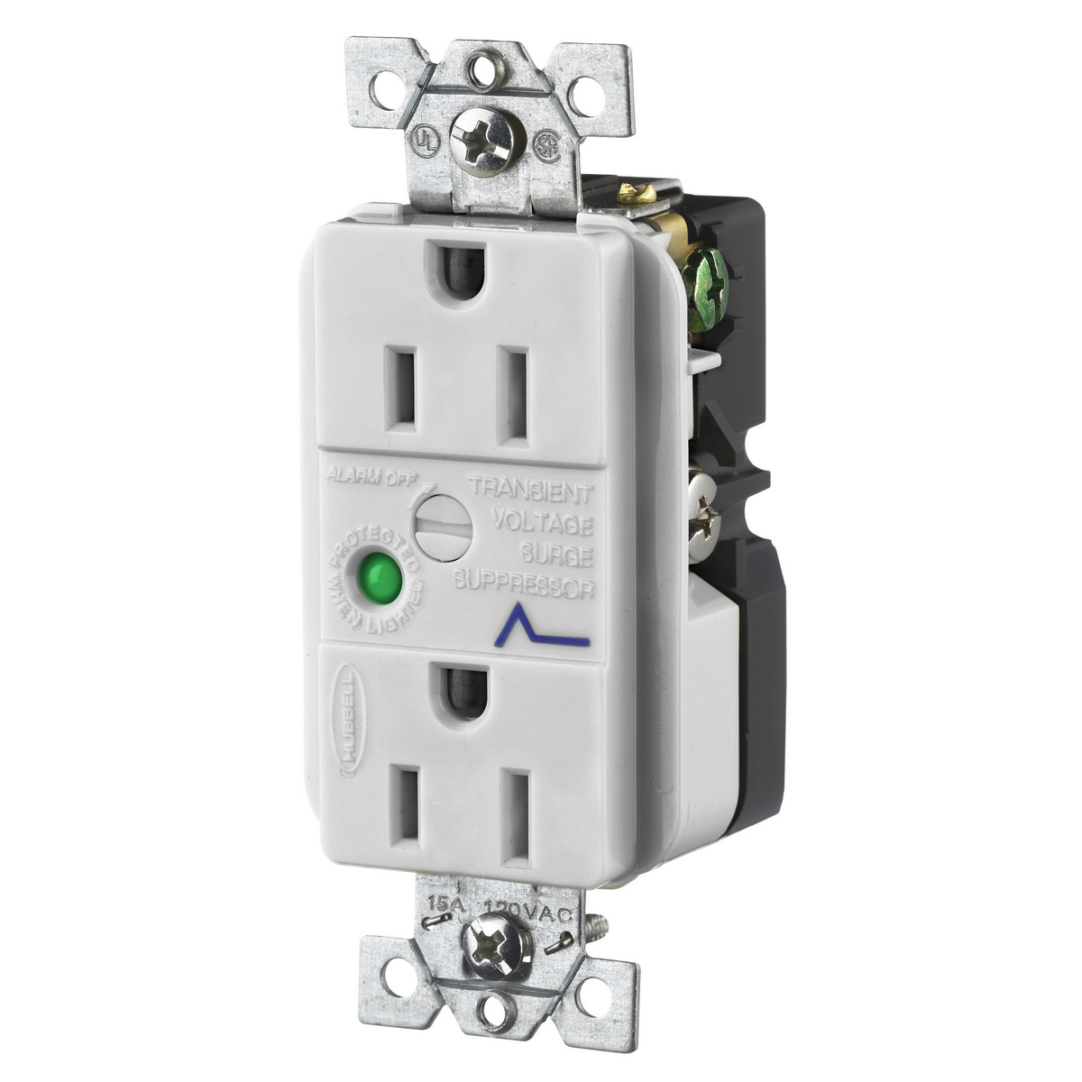 Product image for DUP SPD RCPT, 15A 125V, 5-15R, OW