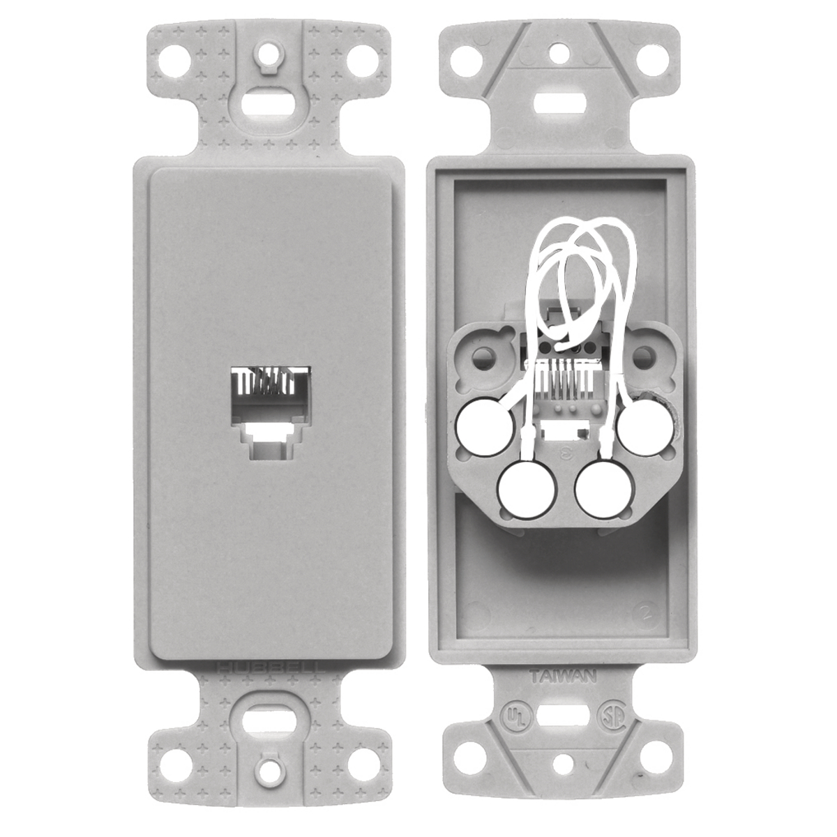 Product image for PLATE, FRAME,W/JK,6POS,4CON,S/TERM,GY