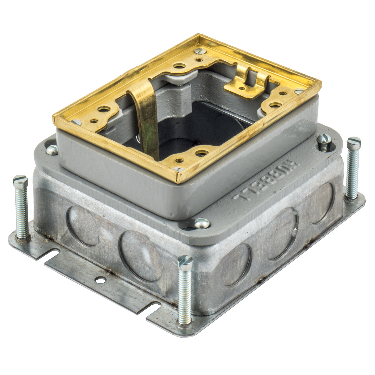 Product image for Floor box rectangle 1G shallow stl 2.81x4.81x6in