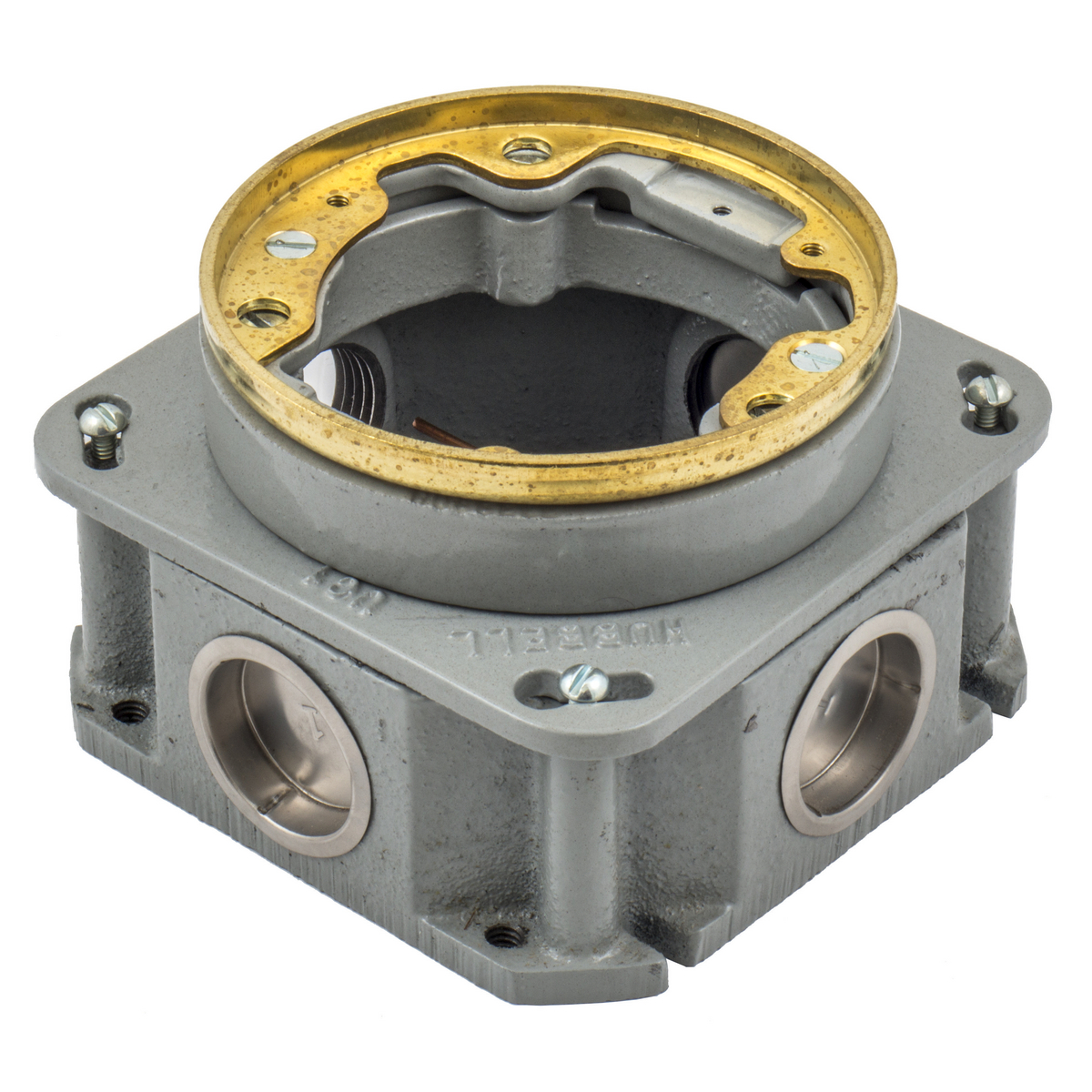 Product image for Floor box round stl 3.05x4.84x4.84in ScrubShield