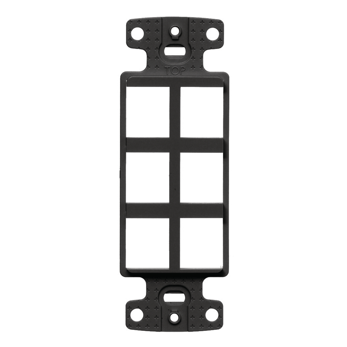 Product image for PLATE, DECORATOR KEYSTONE FRAME,6PORT,BK
