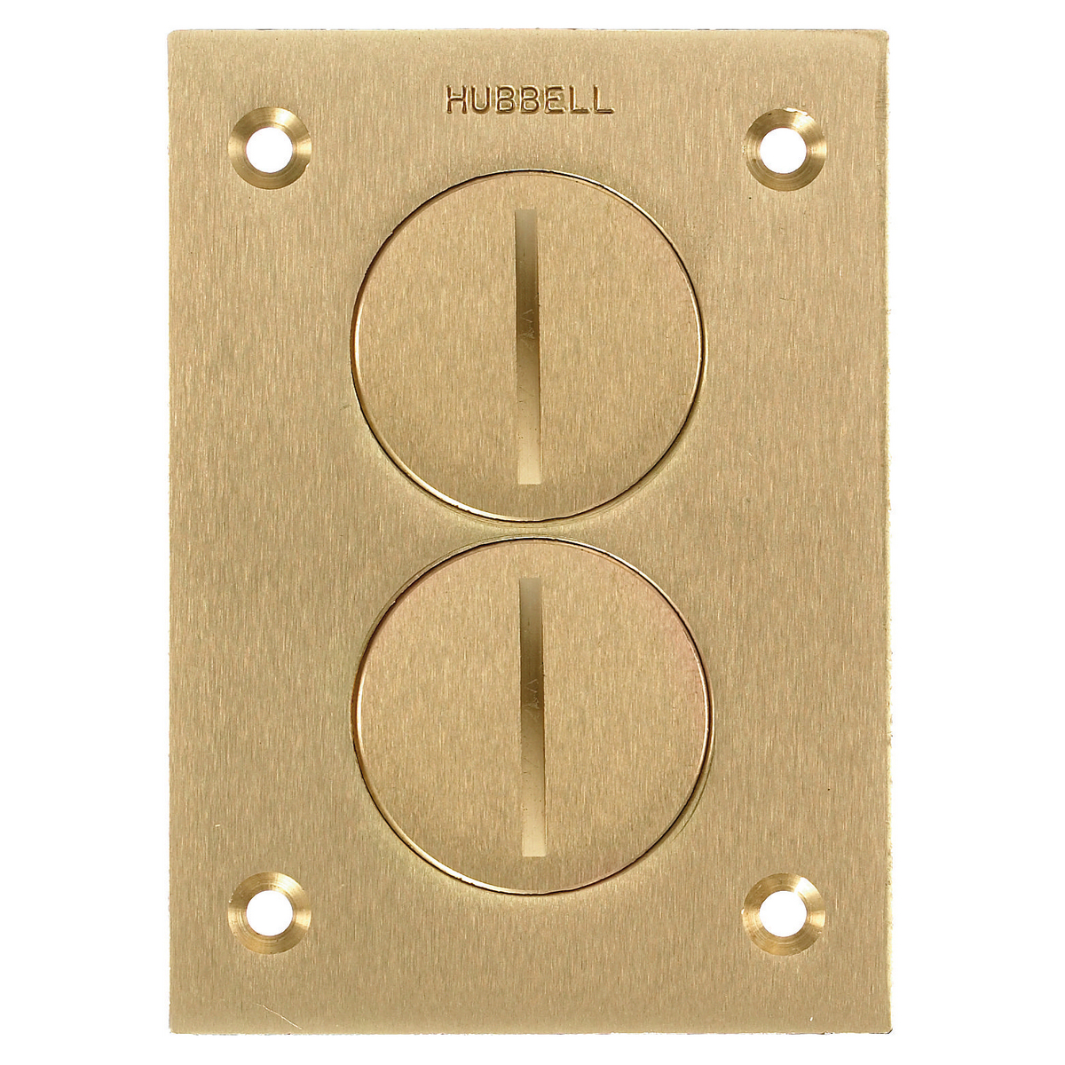 Product image for Cover flush rectangular duplex screw brass 1-1/2"