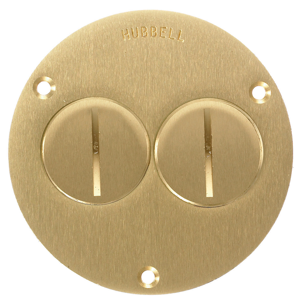 Product image for Cover round floor box duplex screw brass