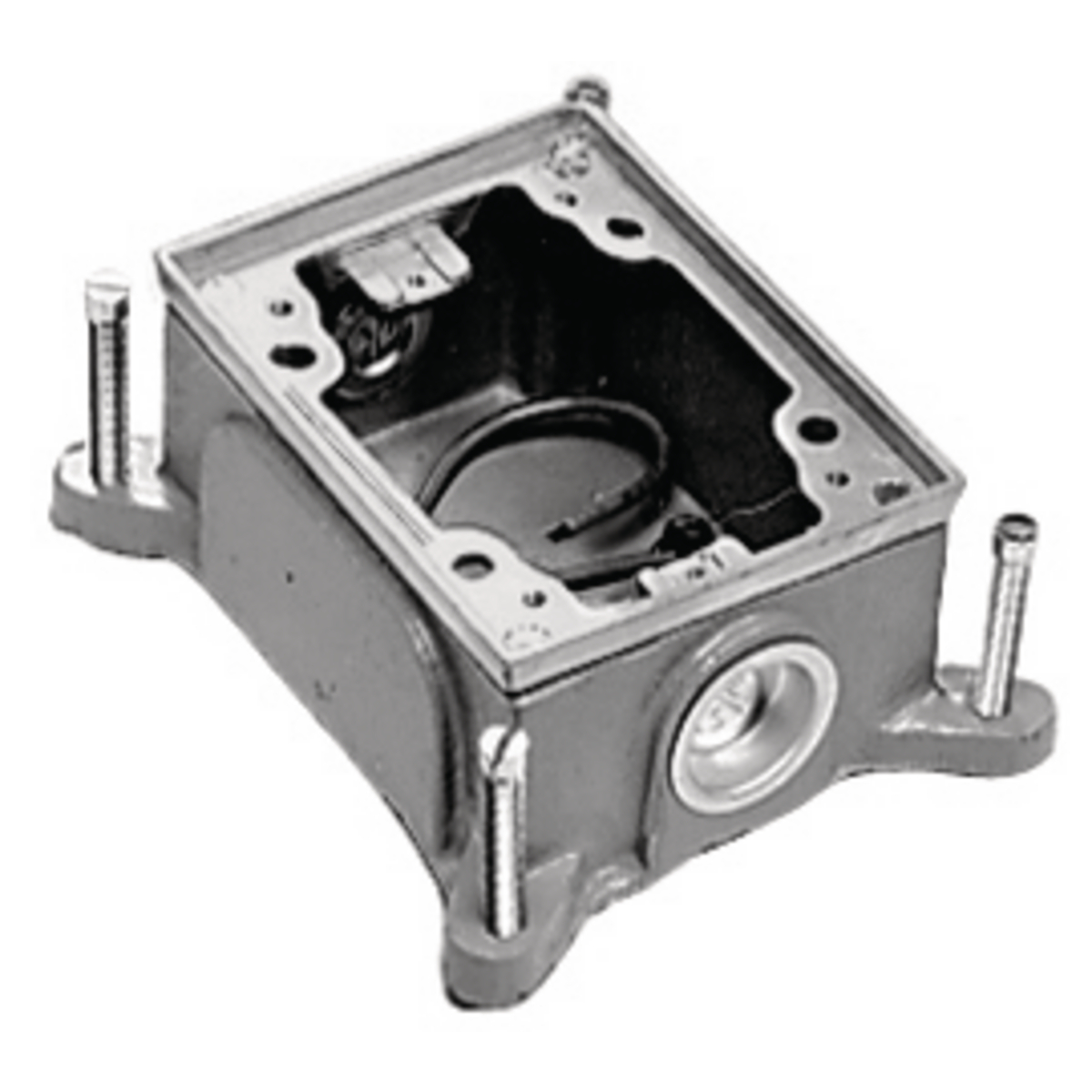 Product image for Box floor cast-iron 1-gang shallow aluminium 5.46x4.19x2"