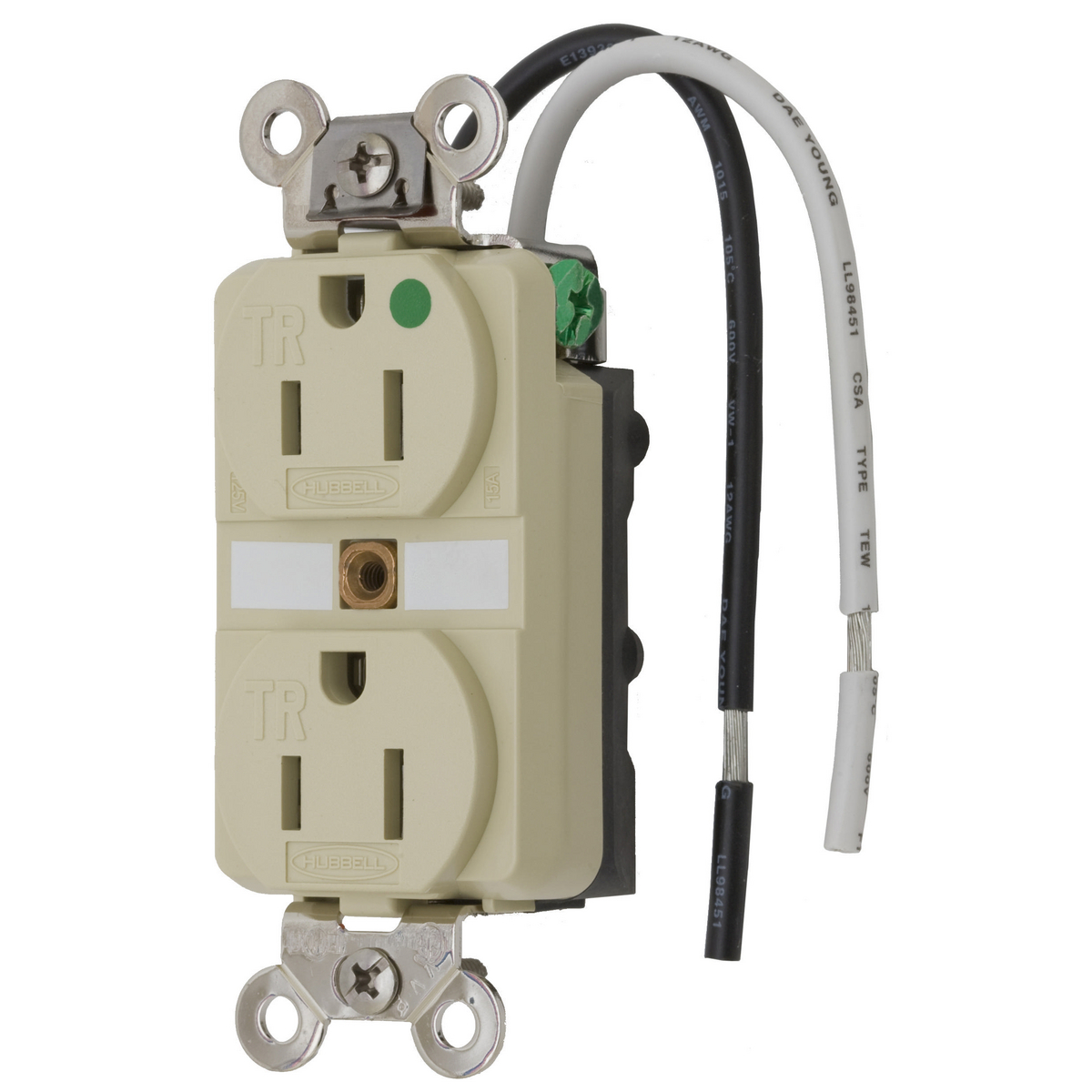 Product image for Receptacle 5-15R TR duplex 2P 15A 125V HOSP ivo