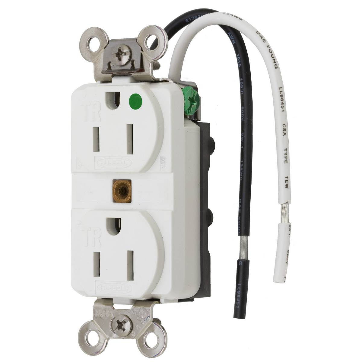 Product image for Receptacle dupx flush nylon 2P3W 15A 5-20R white