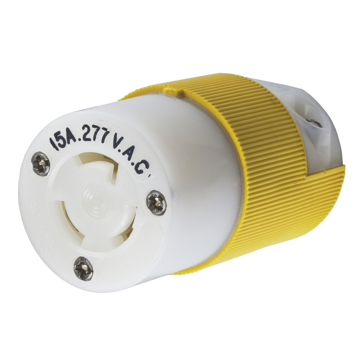 Product image for Connector twist-lock chem-marine 2-pole 3-wire 2HP NEMA L7-15R 15A 277V yellow