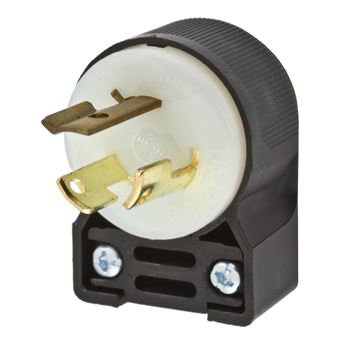 Product image for Plug angle nylon 2P3W 250V 15A L6-15P black/wht