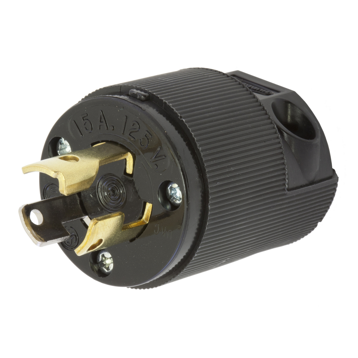 Product image for Plug twist-lock 2-pole 3-wire 0.5HP NEMA L5-15P 15A 125V black