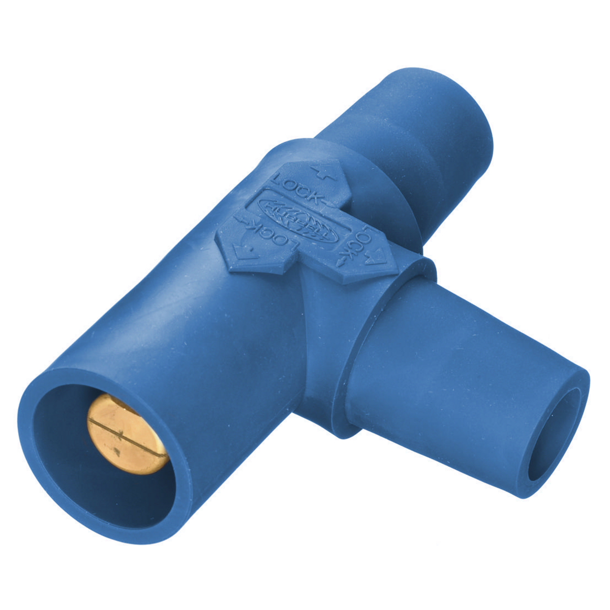 Product image for Tee tapping 1-pole 1-male to 2-female 400A 600VAC/250VDC blue