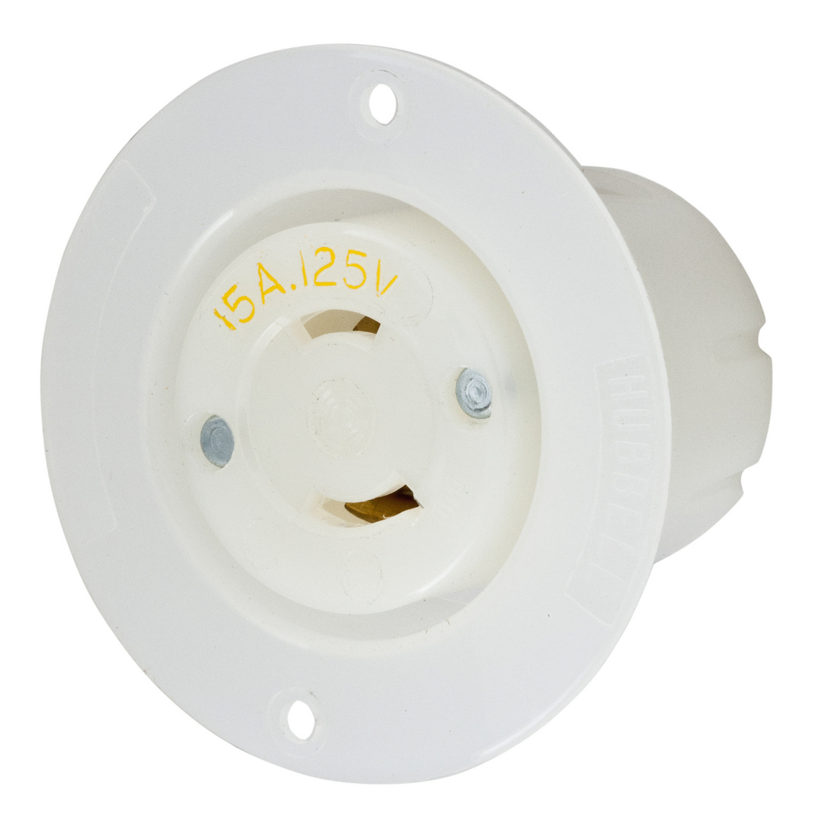 Product image for Receptacle flanged nylon 2P2W 15A L1-15R white