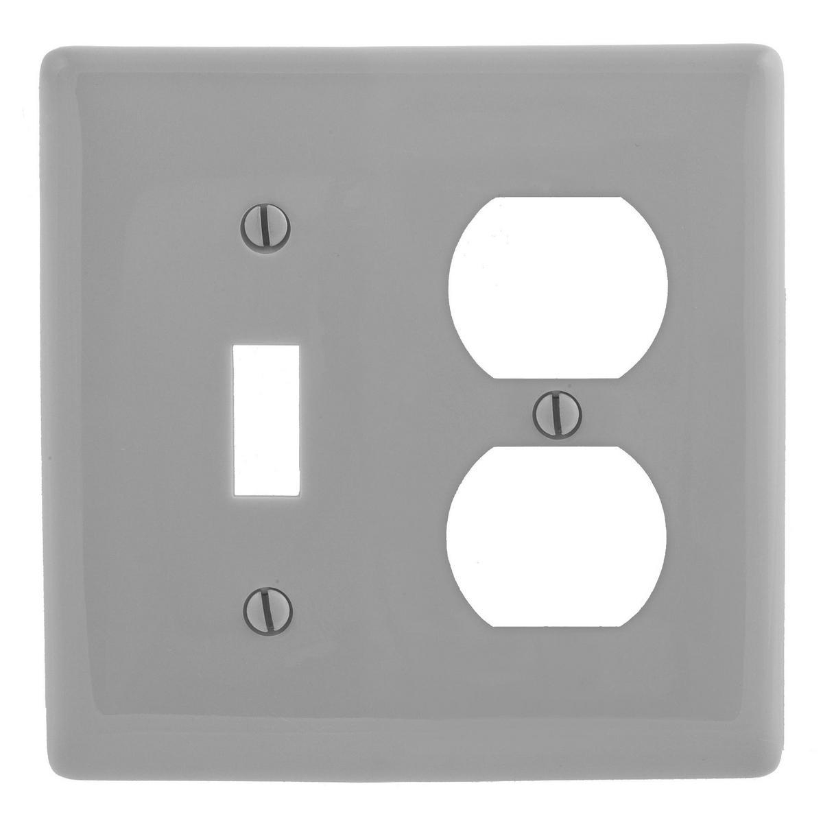 Product image for Plate wall 2-gang 1-toggle 1-duplex standard grey