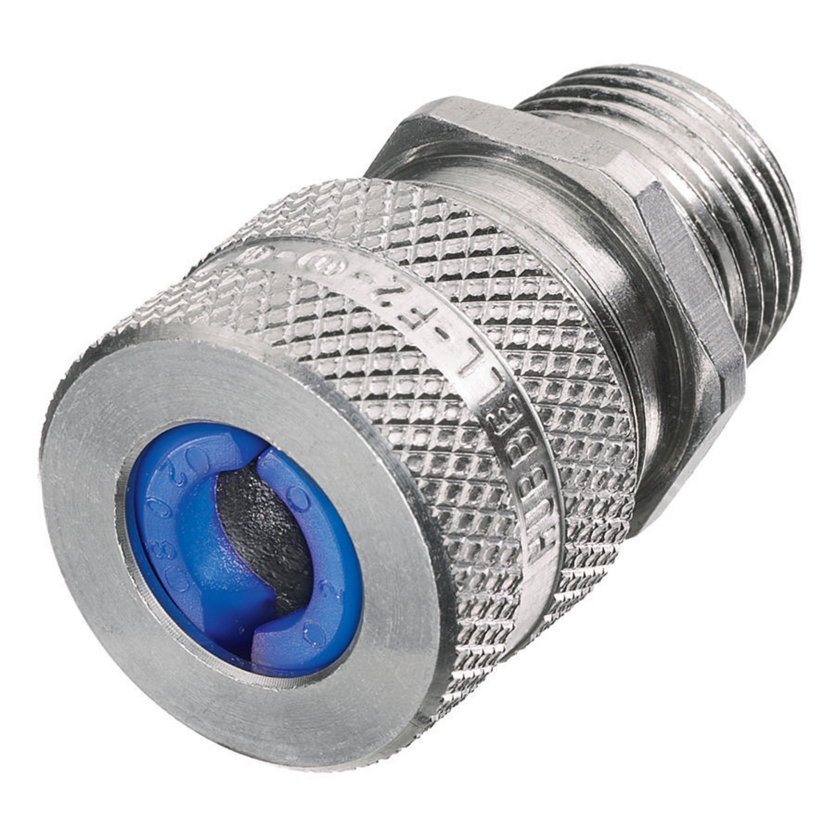 Product image for HUB SHC1018 CONN CORD STR 1/2"HUB MALE FORM SIZE F1 BLUE MACHINED ALUMINUM .38"-.44"CORD DIA