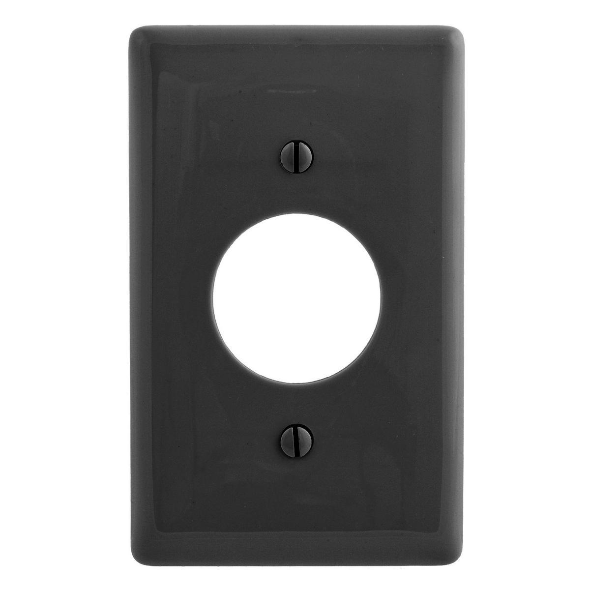 Product image for Cover plate receptacle single 1 gang 1.4" hole black