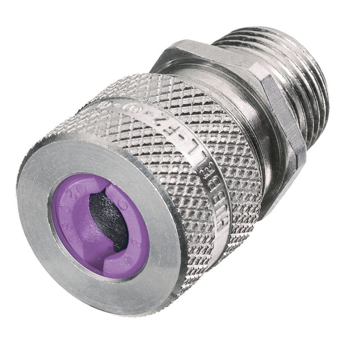 Product image for Connector cord straight male aluminium orchid 1/2" NPT 0.75-0.88"