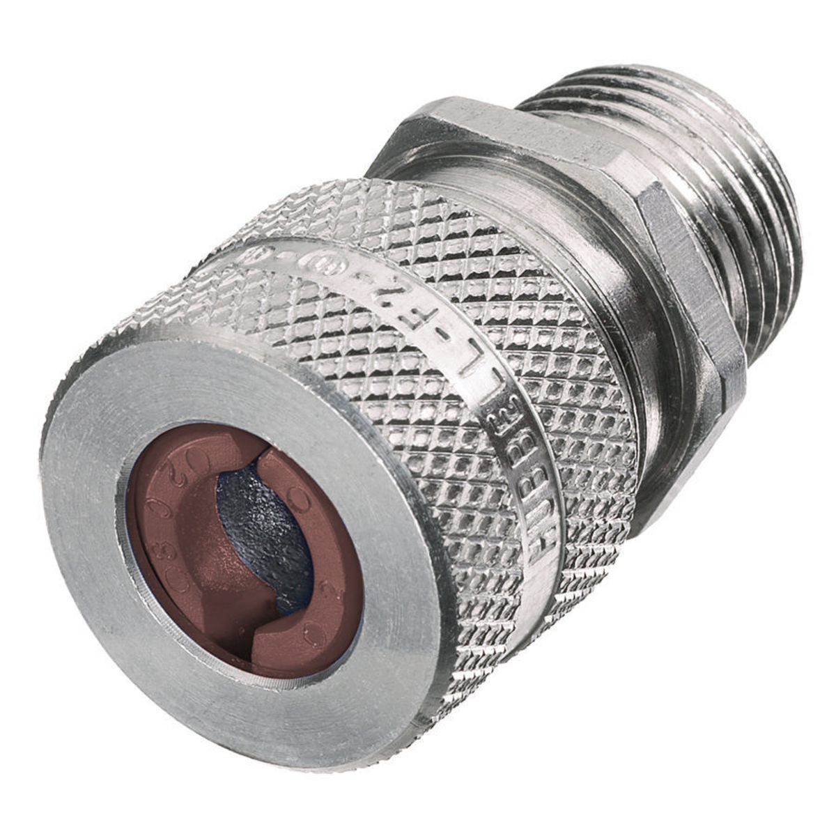 Product image for HUB SHC1040 CONN CORD STR 1"HUB MALE FORM SIZE F4 BROWN MACHINED ALUMINUM .50"-.63"CORD DIA