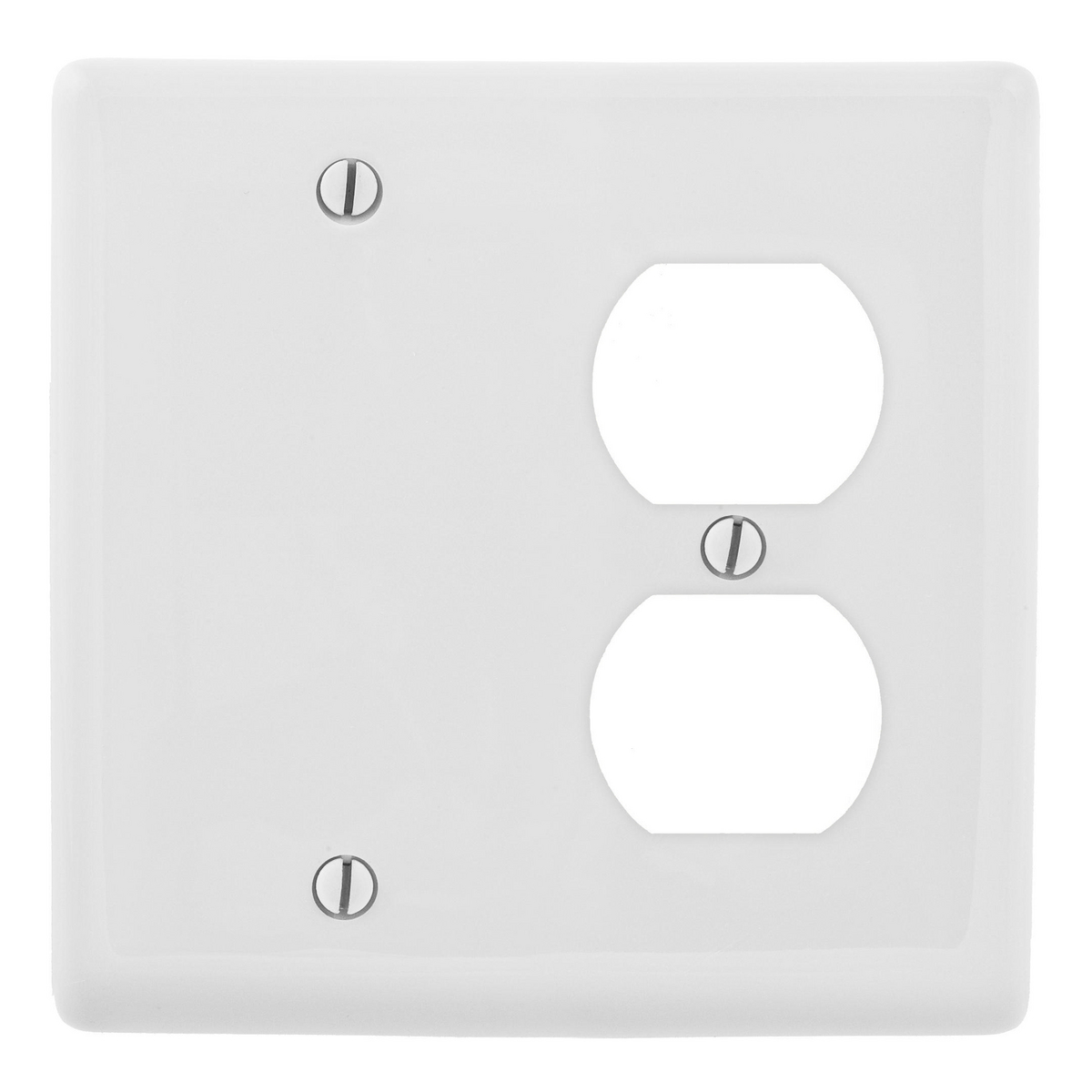 Product image for Plate wall 2-gang 1-duplex 1-blank box-mount standard white