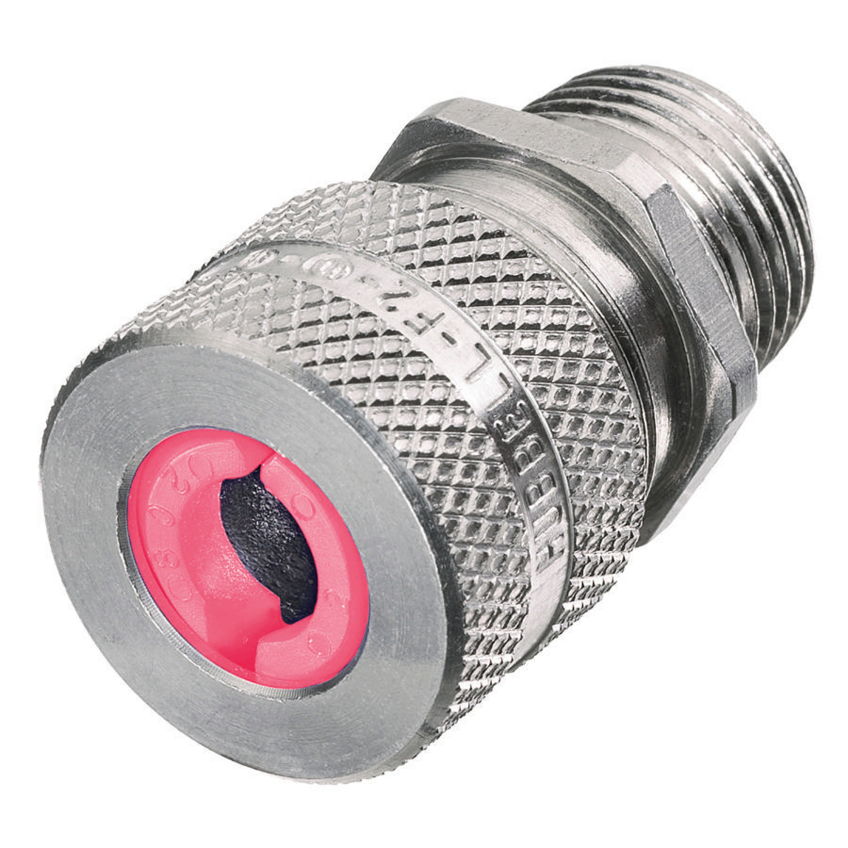 Product image for Connector cord straight male aluminium pink 1" NPT 1-1.13"