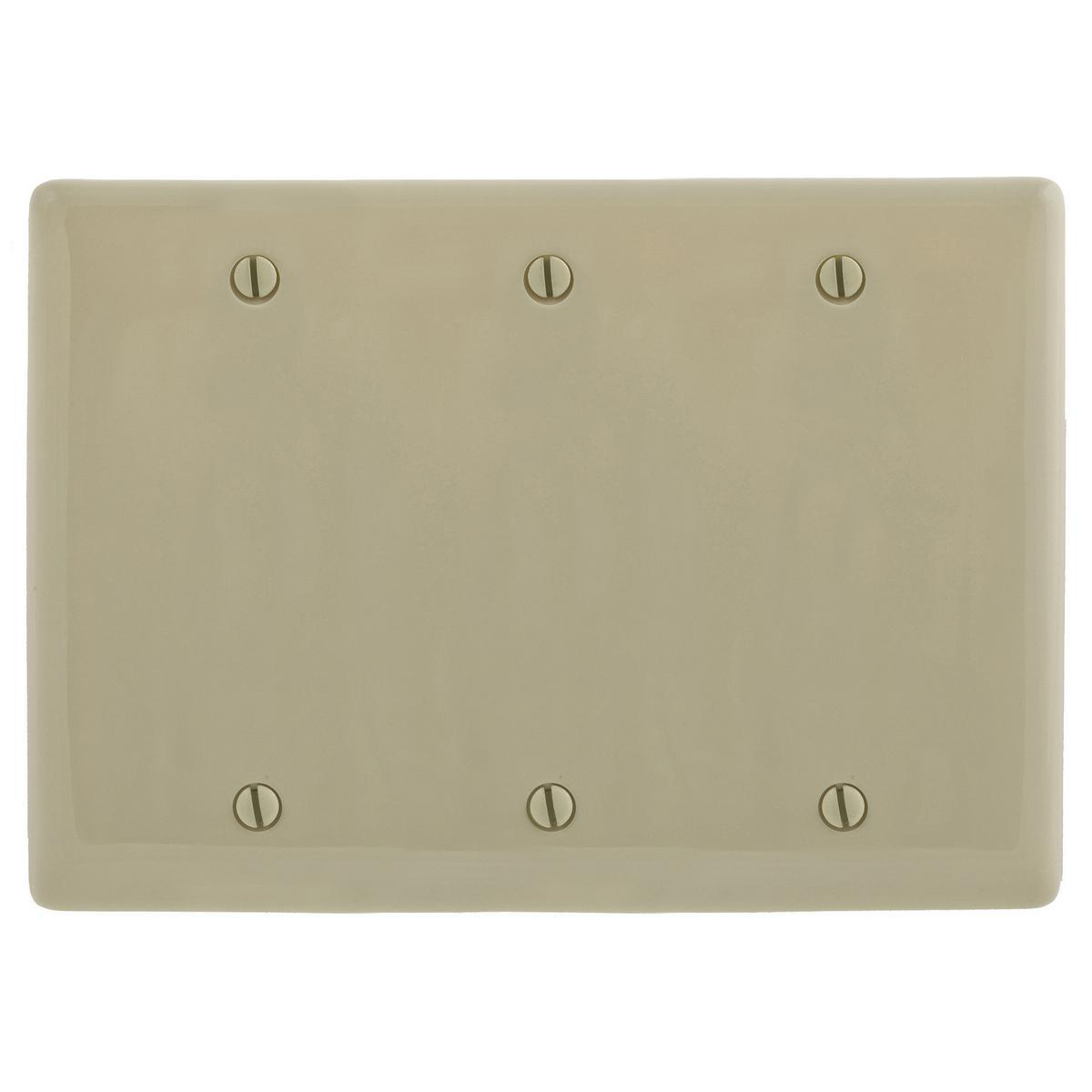 Product image for Plate wall 3-gang 3-blank box-mount standard ivory