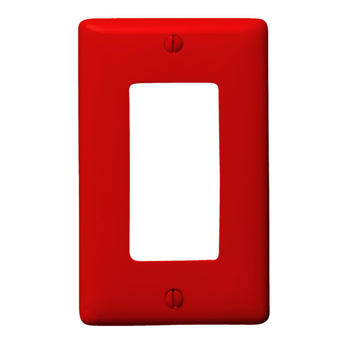 Product image for Wall plate 1gang nylon rectangular plate red