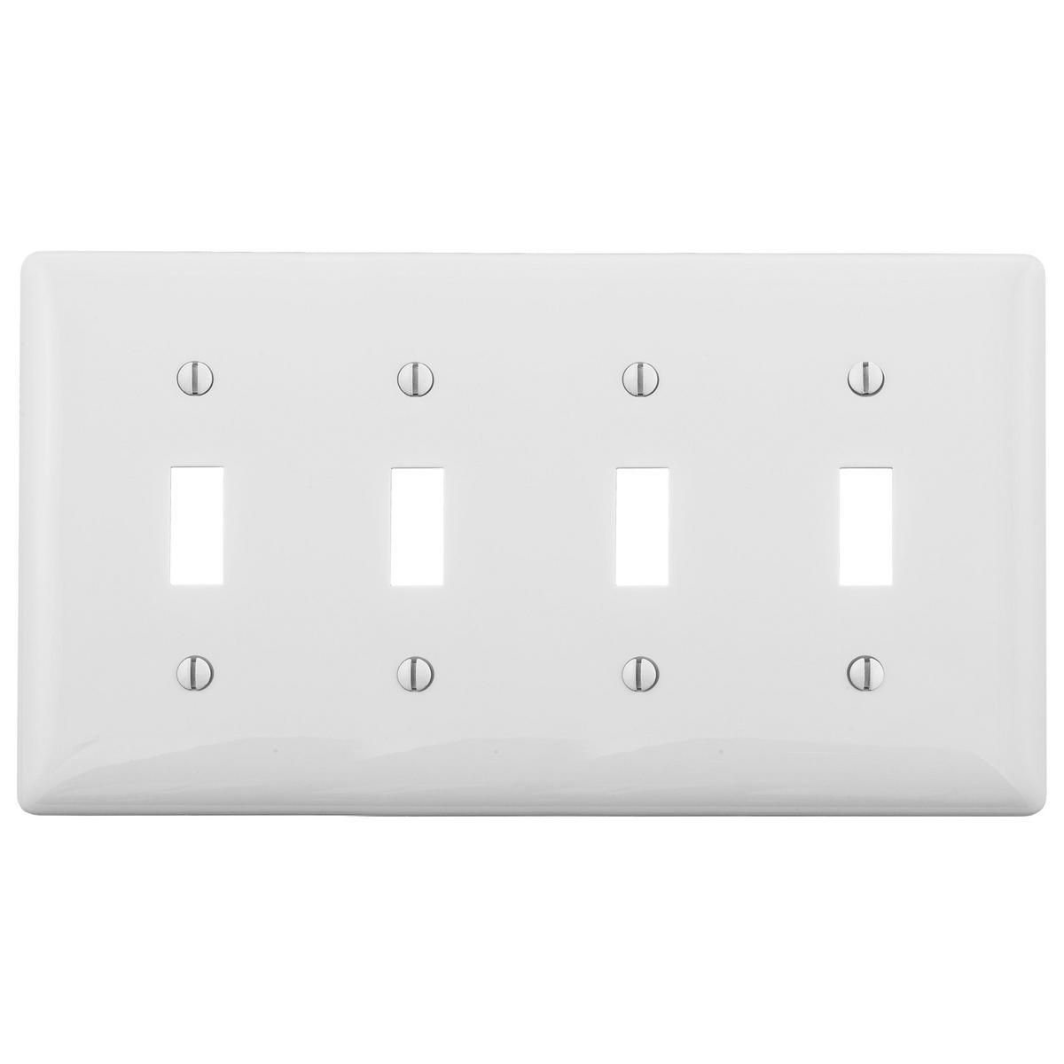 Product image for Wall plate 4gang nylon toggle plate white