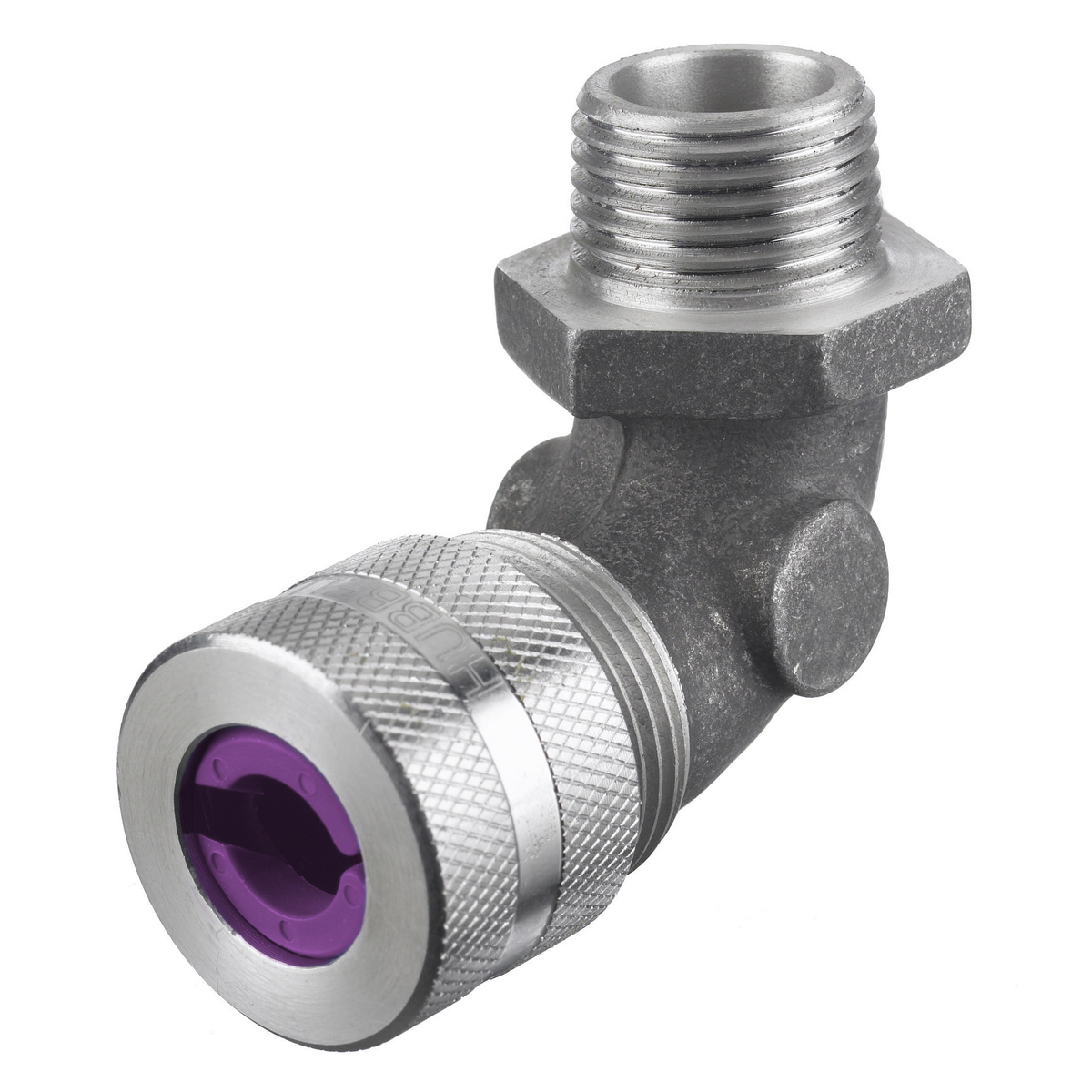 Product image for Connector cord 90.. male aluminium orchid 1" NPT 0.75-0.88"