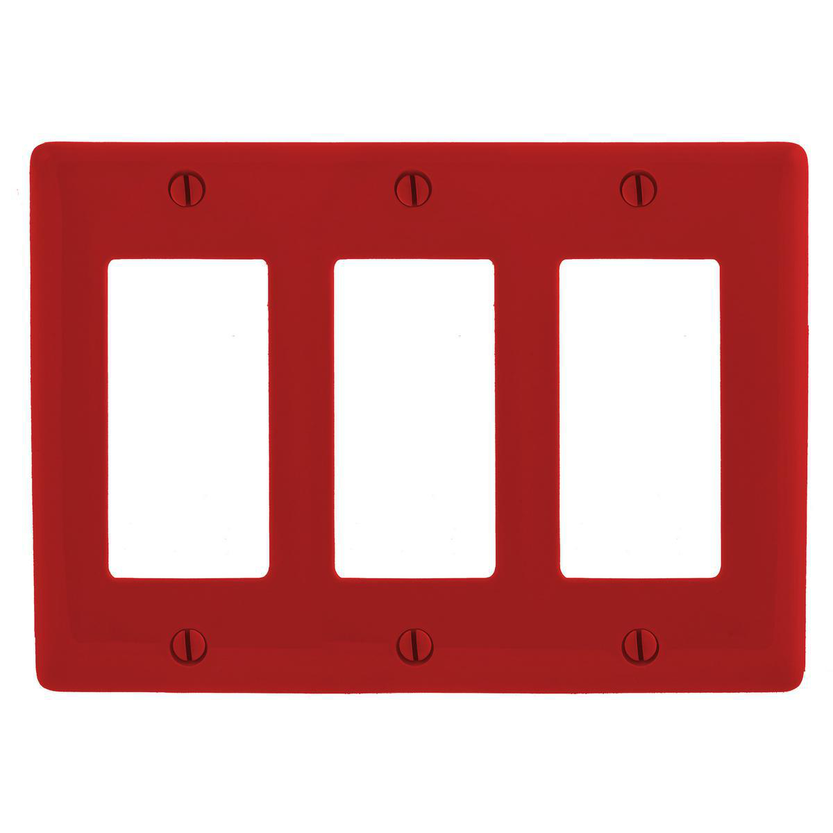 Product image for WALLPLATE, 3-G, 3) RECT, RD (MS90)