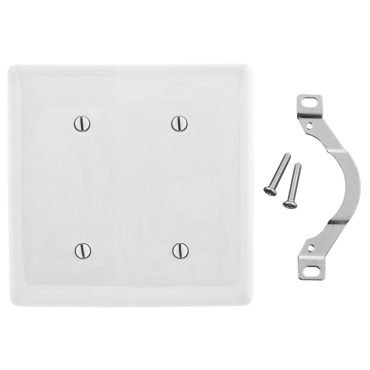Product image for Plate wall 2-gang 2-blank strap-mount standard white