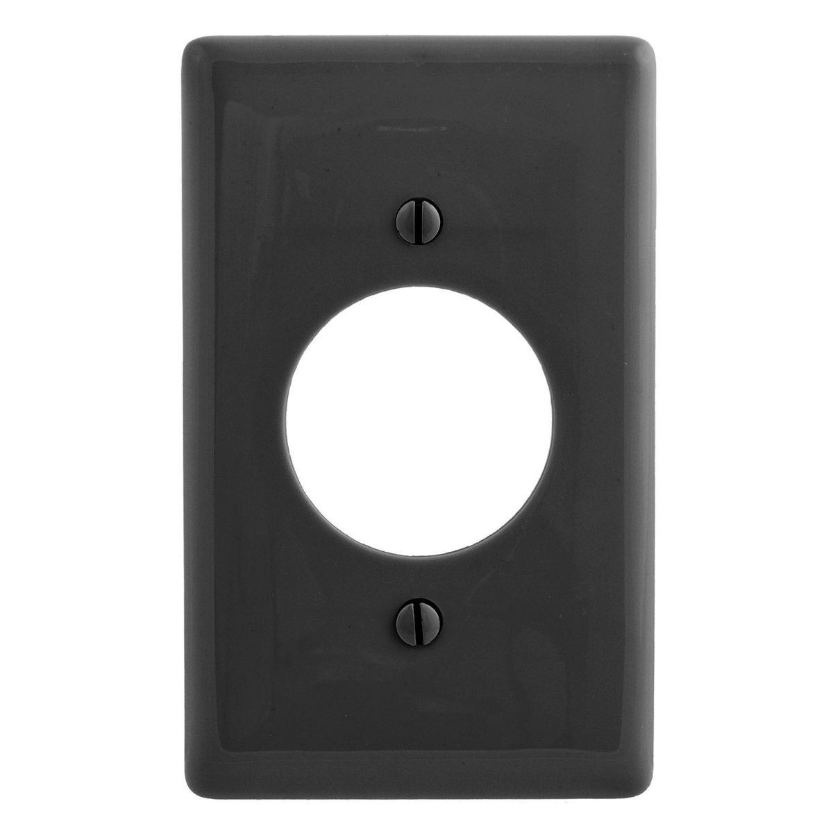 Product image for Wallplate 1-gang 1-receptacle nylon black 1.6"