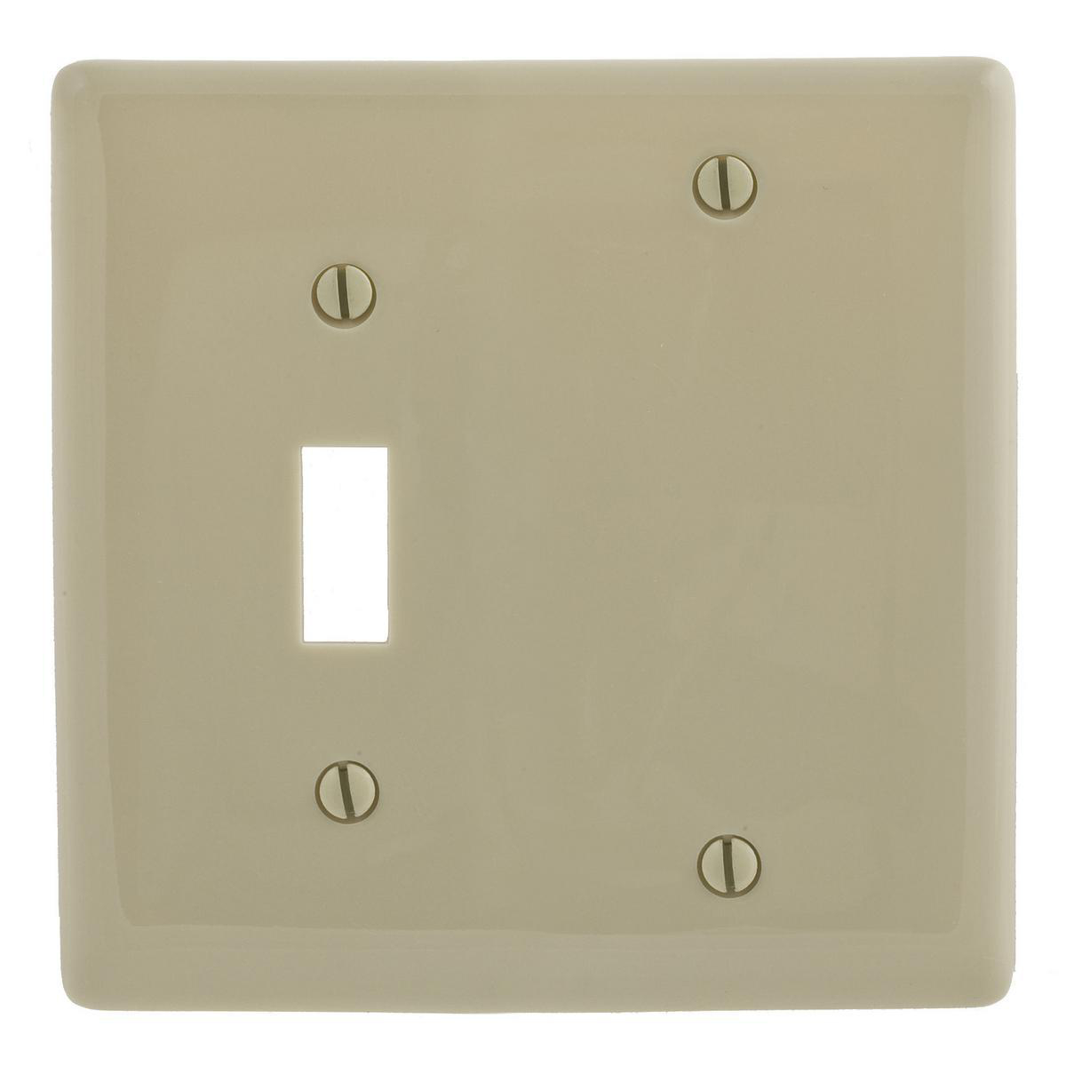 Product image for Plate wall 2-gang 1-toggle 1-blank box-mount standard ivory