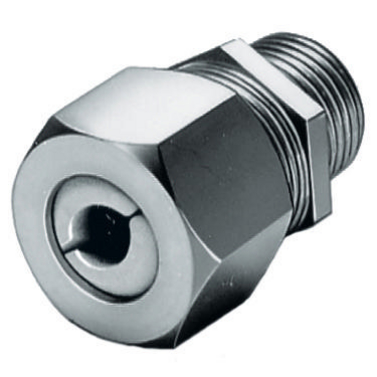 Product image for Connector cord straight male SS 1/2" NPT white 0.25-0.38"